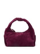 Khaite - Beatrice Small Knotted Suede Shoulder Bag - Womens - Burgundy