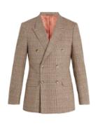 Matchesfashion.com Gucci - Double Breasted Checked Wool Blend Blazer - Mens - Beige