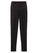Matchesfashion.com Burberry - Check Wool-twill Slim-leg Suit Trousers - Mens - Black