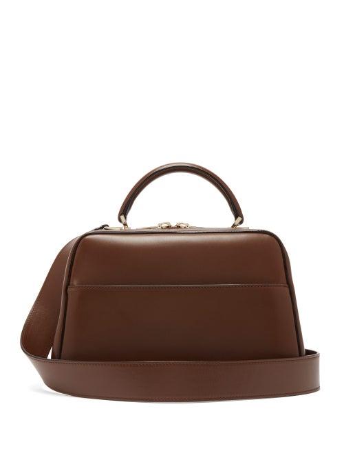 Matchesfashion.com Valextra - Serie S Medium Smooth Leather Shoulder Bag - Womens - Dark Brown