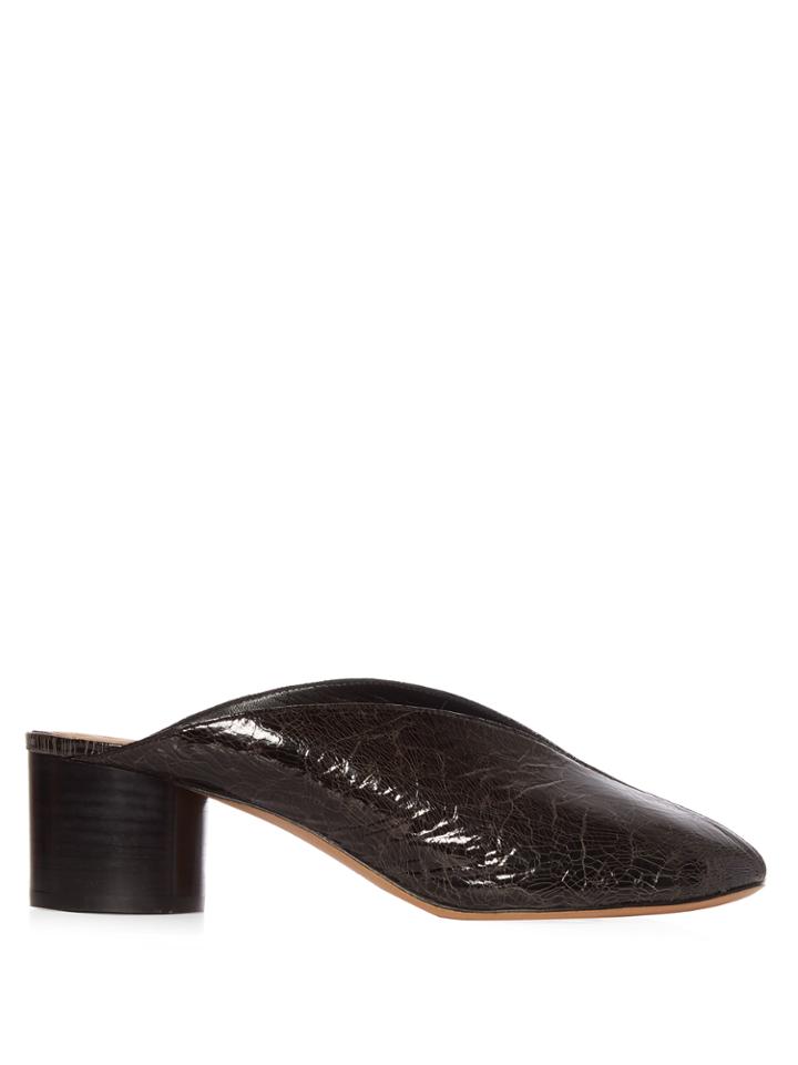 Isabel Marant Measha Cracked-leather Mules