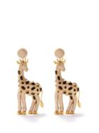 Begum Khan - Giraffe Petite 24kt Gold-plated Earrings - Womens - Gold Multi