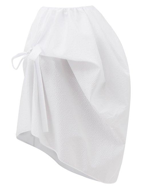 Cecilie Bahnsen - Fumie Asymmetric Cloqu Midi Skirt - Womens - White