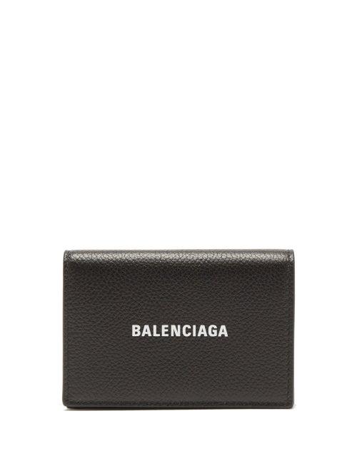 Balenciaga - Cash Logo-print Leather Cardholder - Mens - Black Multi