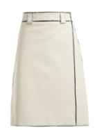 Prada Distressed Leather A-line Skirt