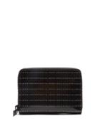 Matchesfashion.com Maison Margiela - Logo-print Zipped Pvc And Leather Wallet - Mens - Black