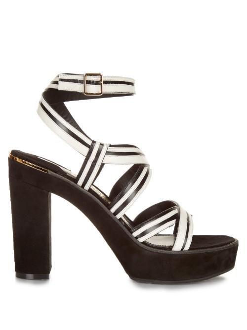 Salvatore Ferragamo Gen Bi-colour Suede And Leather Sandals