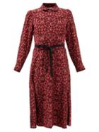 Cefinn - Tierney Printed Silk Crepe De Chine Shirt Dress - Womens - Red