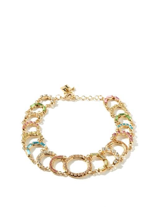 Matchesfashion.com Rosantica - Brio Crystal-embellished Choker - Womens - Gold