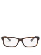 Matchesfashion.com Prada Eyewear - Rectangular Tortoiseshell Effect Acetate Glasses - Mens - Tortoiseshell