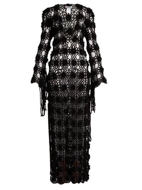 Matchesfashion.com My Beachy Side - Lotus Crochet Knit Maxi Dress - Womens - Black