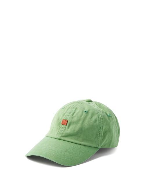 Acne Studios - Face Cotton Baseball Cap - Womens - Green