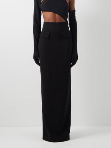 Monot - High-rise Crepe Maxi Skirt - Womens - Black