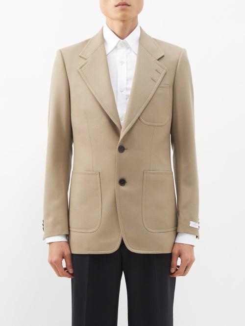 Ben Cobb X Tiger Of Sweden - Morini Single-breasted Wool-twill Suit Blazer - Mens - Beige