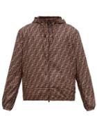 Matchesfashion.com Fendi - Ff Logo Print Hooded Technical Jacket - Mens - Brown