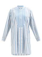 Maison Margiela - Striped Cotton-poplin Dress - Womens - Blue Stripe