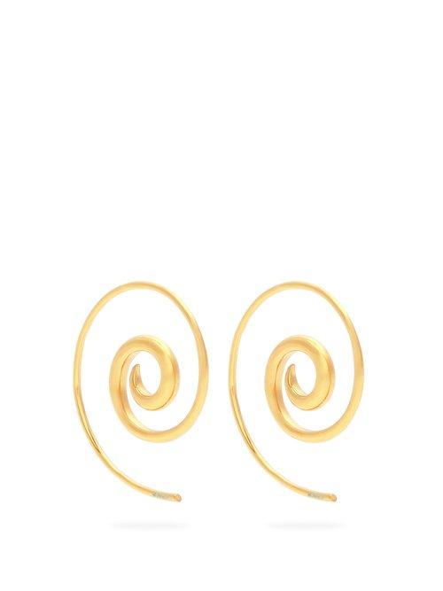 Matchesfashion.com Noor Fares - Rainbow Spiral Coated Yellow Gold Earrings - Womens - Gold
