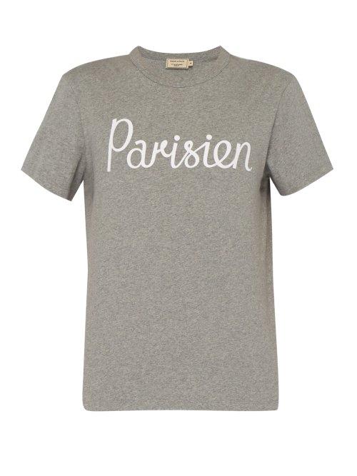 Matchesfashion.com Maison Kitsun - Parisien Cotton T Shirt - Mens - Grey