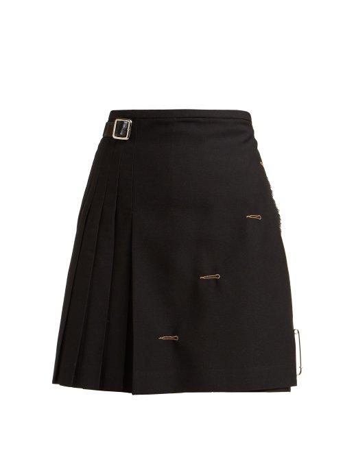 Matchesfashion.com Le Kilt - Pleated Wool Skirt - Womens - Black