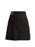 Matchesfashion.com Le Kilt - Pleated Wool Skirt - Womens - Black