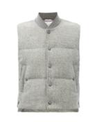 Matchesfashion.com Thom Browne - Panelled Down-filled Wool And Cotton Gilet - Mens - Grey