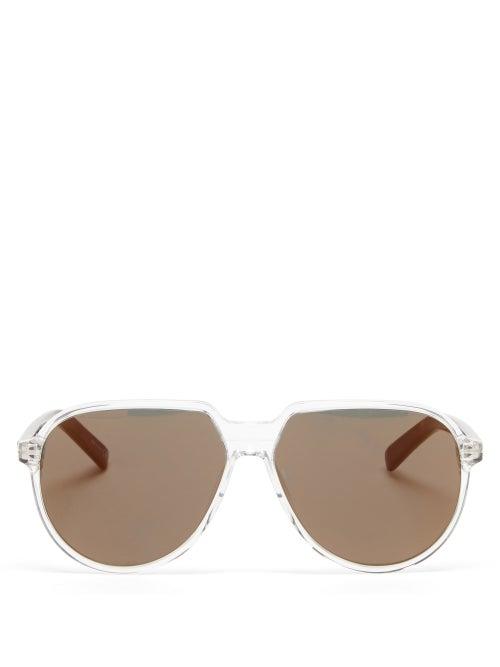 Matchesfashion.com Dior - Dioressential Aviator Acetate Sunglasses - Mens - Clear