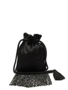 Matchesfashion.com Galvan - Beaded-fringe Satin Pouch - Womens - Black