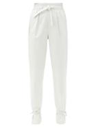 Matchesfashion.com Isabel Marant - Duardo Tied-ankle Leather Tapered Trousers - Womens - White