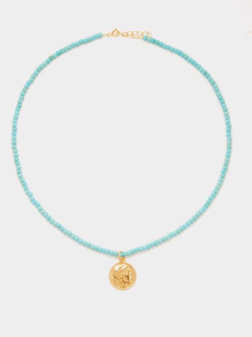 Hermina Athens - Athena Howalite & Gold-plated Necklace - Womens - Blue Multi