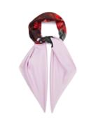 Matchesfashion.com Valentino - Rose And Chain Print Silk Twill Scarf - Womens - Pink