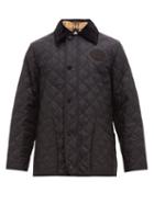 Matchesfashion.com Burberry - Cotswold Corduroy Collar Quilted Jacket - Mens - Black