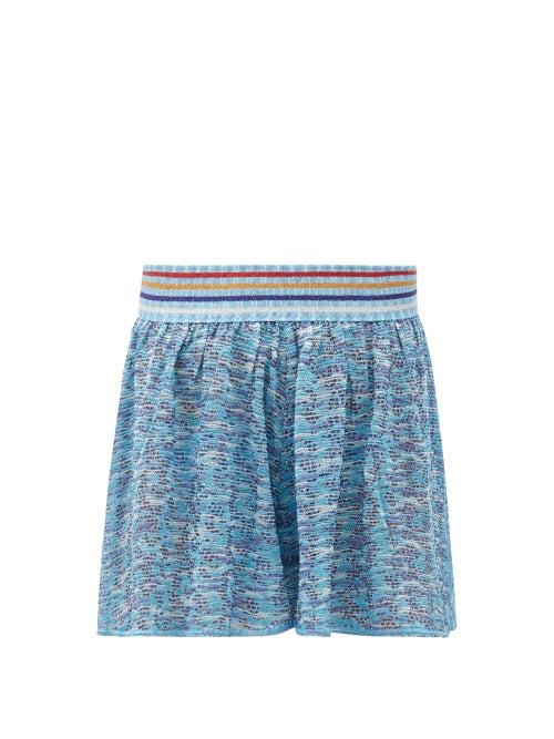 Matchesfashion.com Missoni Mare - High-rise Striped Lurex-jacquard Shorts - Womens - Multi