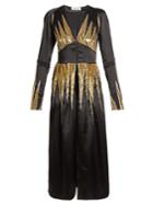 Attico Suzanne Sequin-embellished Satin Dress
