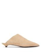 Matchesfashion.com Acne Studios - Brion Shearling Lined Suede Point Toe Mules - Womens - Beige