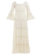 Matchesfashion.com Mes Demoiselles - Havilland Pintucked Cotton Maxi Dress - Womens - Cream