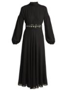Matchesfashion.com Giambattista Valli - Bead Embellished Wool Blend Maxi Dress - Womens - Black
