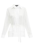 Matchesfashion.com Ann Demeulemeester - Belted Cotton-muslin Blouse - Womens - White