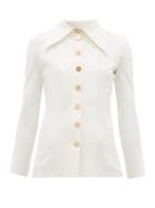 Matchesfashion.com A.w.a.k.e. Mode - Exaggerated-collar Crepe Shirt - Womens - Cream