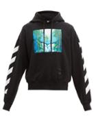 Matchesfashion.com Off-white - Waterfall Print Cotton Hooded Sweatshirt - Mens - Black Multi