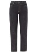 Matchesfashion.com Jil Sander - High-rise Cropped Straight-leg Raw-denim Jeans - Womens - Denim