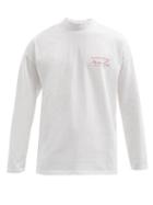 Matchesfashion.com Martine Rose - Logo-print High-neck Cotton-jersey Sweater - Mens - White