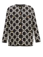 Matchesfashion.com Gucci - Gg Monogram Boucl Tweed Cotton Blend Jacket - Womens - Black White