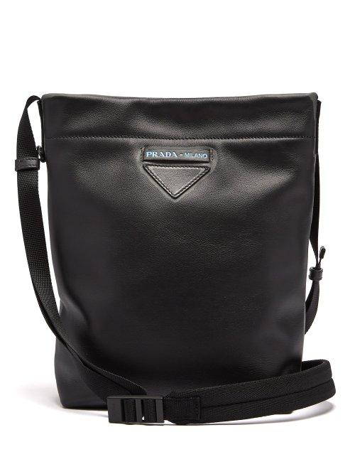 Matchesfashion.com Prada - Leather Cross Body Bag - Mens - Grey Multi