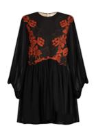 Chloé Floral-embroidered Linen And Silk Dress