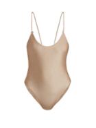 Matchesfashion.com Jade Swim - Core Scoop Neck Swimsuit - Womens - Nude