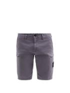 Matchesfashion.com Stone Island - Logo-patch Cotton-blend Cargo Shorts - Mens - Dark Grey
