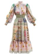 Ale Mais - X Emma Gale Printed Ramie-voile Dress - Womens - Multi