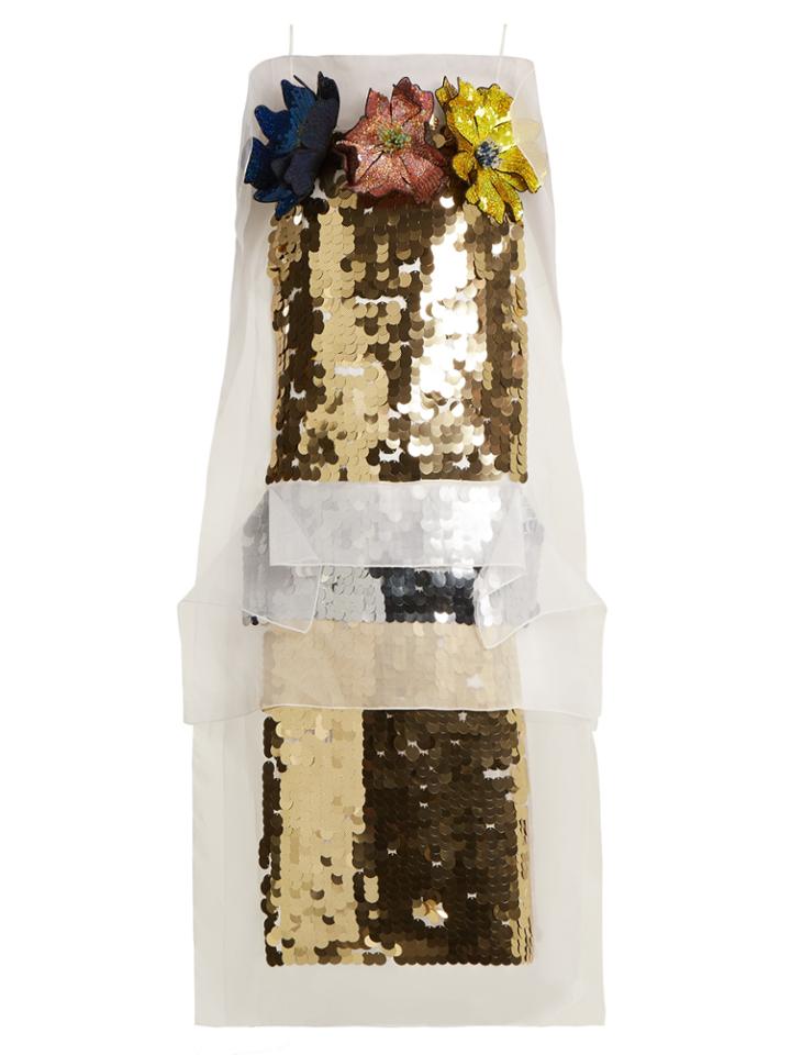 Christopher Kane Floral And Sequin-embellished Silk-organza Dress