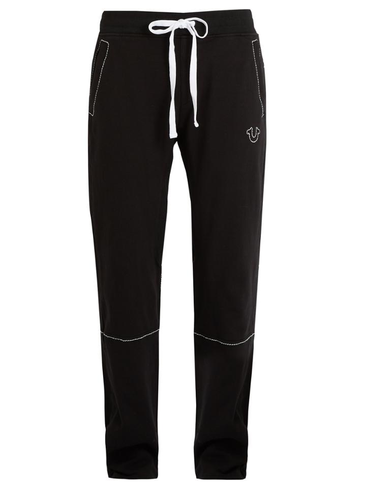 True Religion Contrast-stitch Cotton-jersey Track Pants