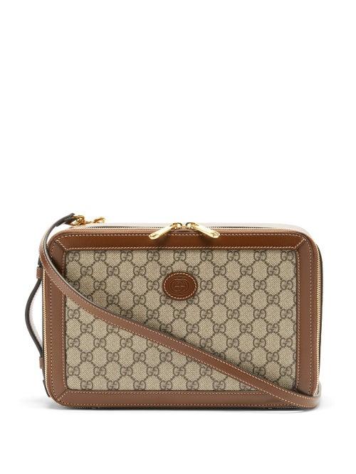 Matchesfashion.com Gucci - Gg-monogram Canvas Cross-body Bag - Mens - Beige Multi